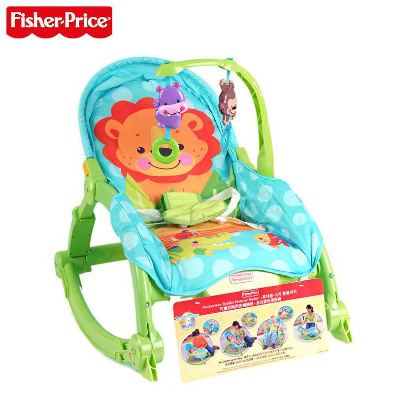 费雪牌 婴儿可爱动物多功能轻便宝宝摇椅 座椅玩具