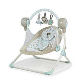 儿童电动秋千婴儿躺椅多功能安抚摇椅定时带音乐睡篮（灰色）