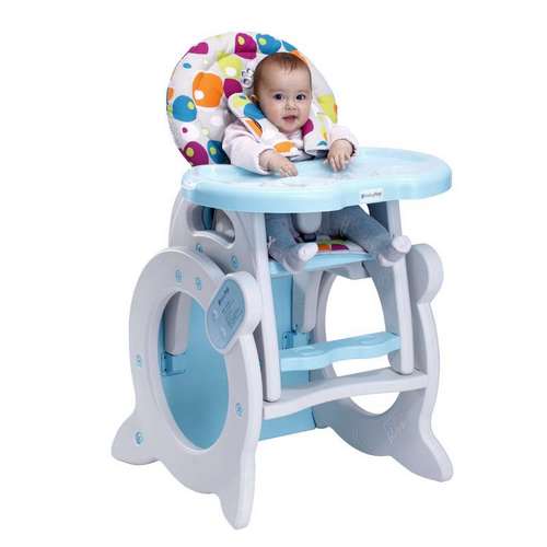 宝贝第一Babyfirst QQ·咪 多功能两用托盘儿童宝宝餐椅（几何空间）