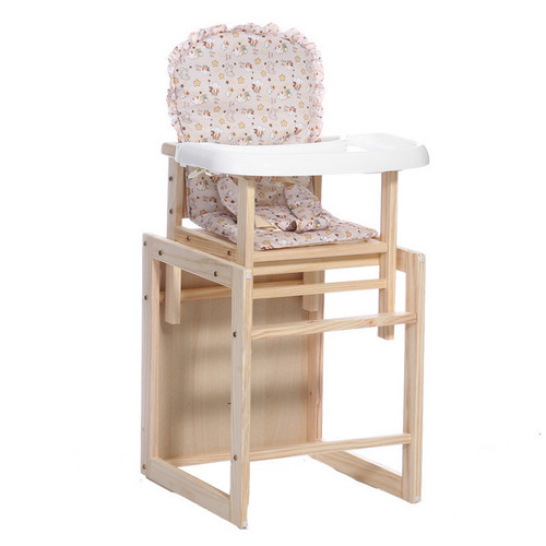 CHBABY环保实木多功能二合一婴儿餐椅（原木色）
