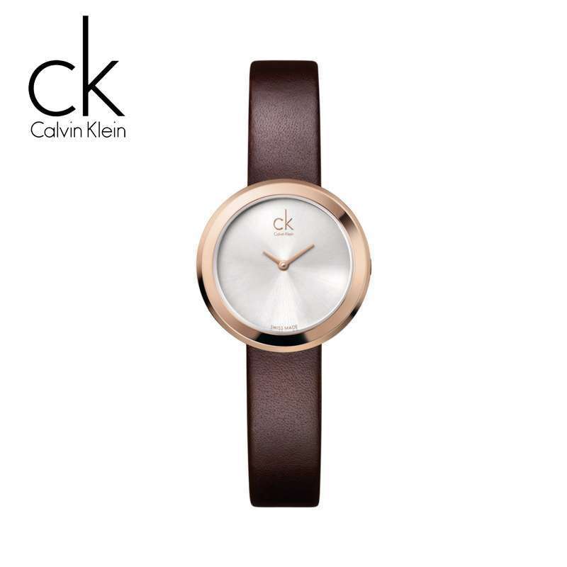 Calvin Klein ck手表 Ladies系列棕色优雅简约款皮带女士石英腕表