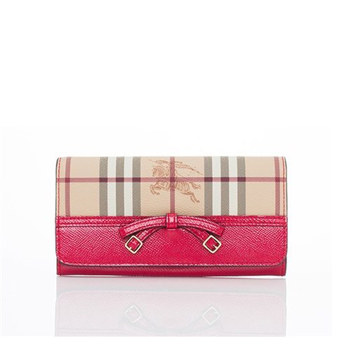 [burberry]巴宝莉经典格纹钱包（红色）