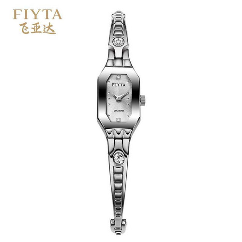 飞亚达(FIYTA) 玲珑系列宝石镶嵌进口机芯石英女表（钛泽银）