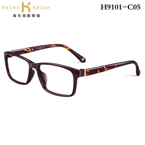 新款海伦凯勒眼镜架男全框板材近视眼镜框（咖啡色）