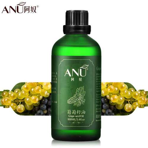 ANU阿奴 葡萄籽油 基础油 按摩基底油 葡萄籽精油（100ML,透明色）