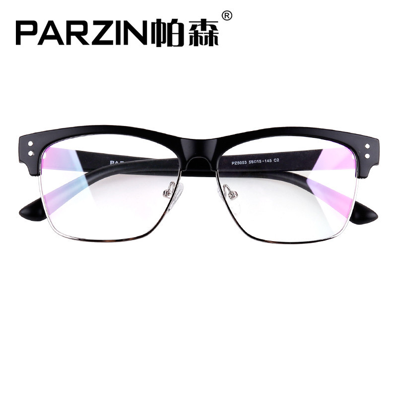 帕森 新款眼镜架潮半框男女TR90 复古眼镜架可配近视