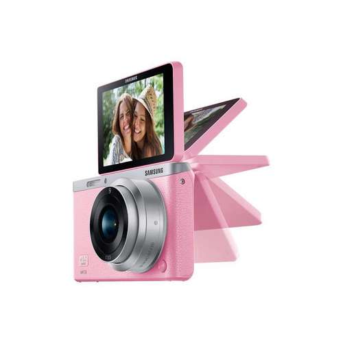 三星(SAMSUNG) NX mini 微单相机 (9mm)（单镜头定焦套装,粉色）